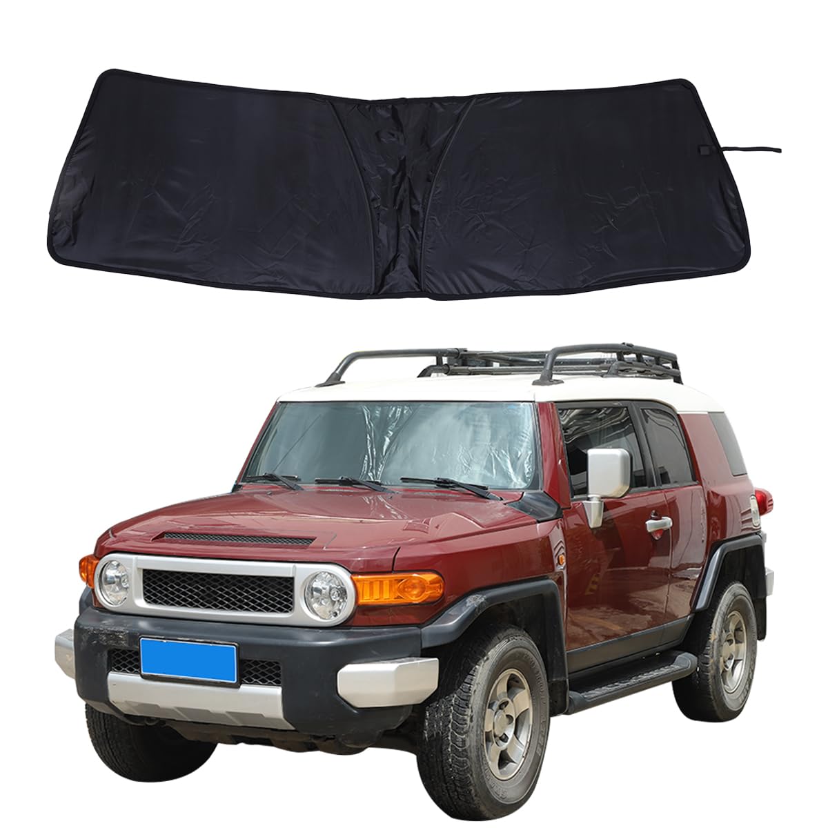 FJ クルーザー　折りたたみ式　サンシェード Amazon.co.jp: 車用フロントガラスサンシェード トヨタ FJ Cruiser