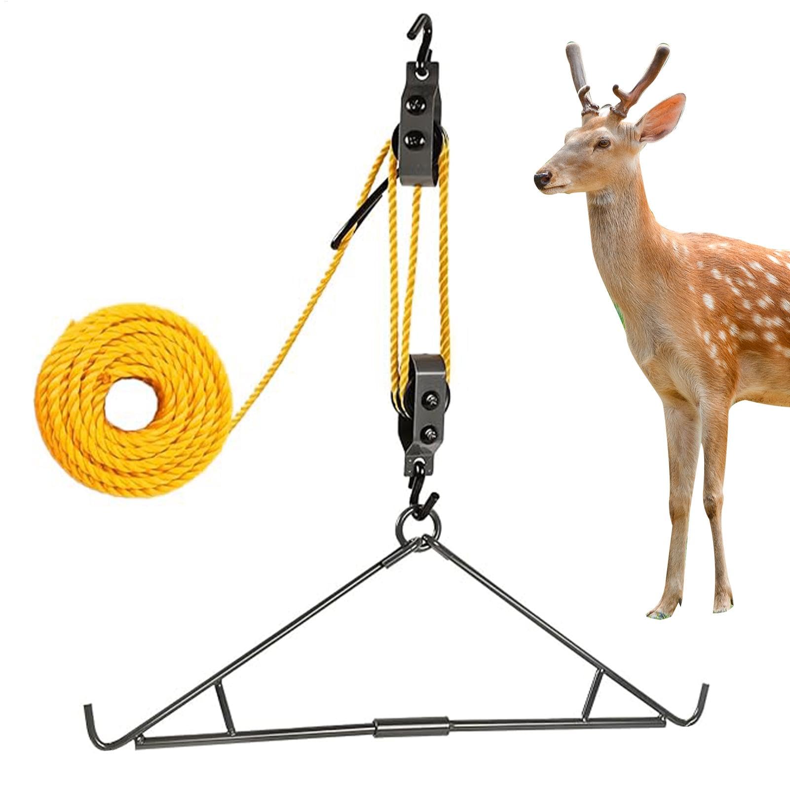 Elk Hoist Pulley Lift System, gra my?liwska, zestaw do zawieszenia | akcesoria do polowania jelenie, zestaw do zawieszenia, rze?nictwo do zabawy, ?atwy w u?yciu, przeno?ny do rze?nictwa