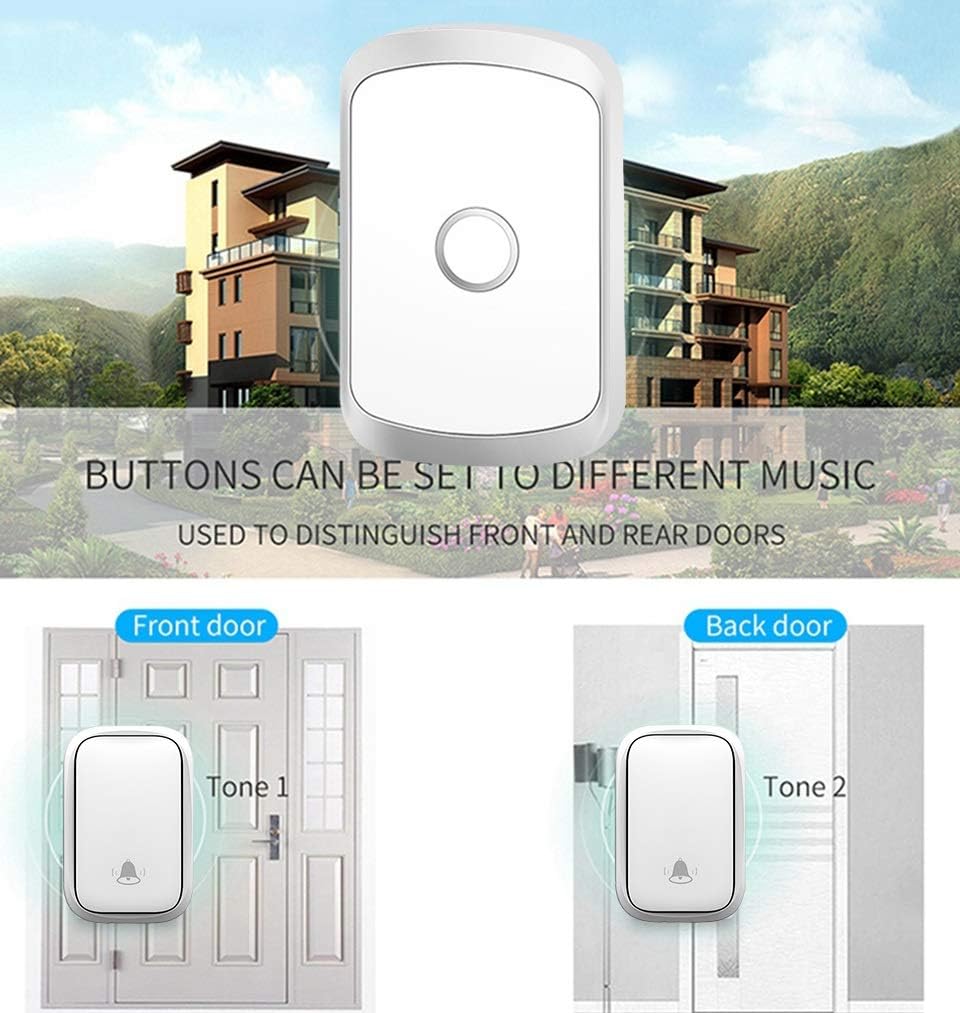 Self-Powered Waterproof Doorbell 60 Chimes No Battery Required Smart Home Cordless Door Bell US EU UK Plug 3 61N6e4r9etL. AC SL1013