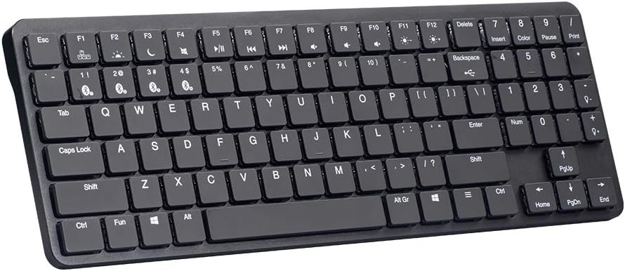 Angled view of the Hexgears K950 keyboard, showcasing its slim profile.
