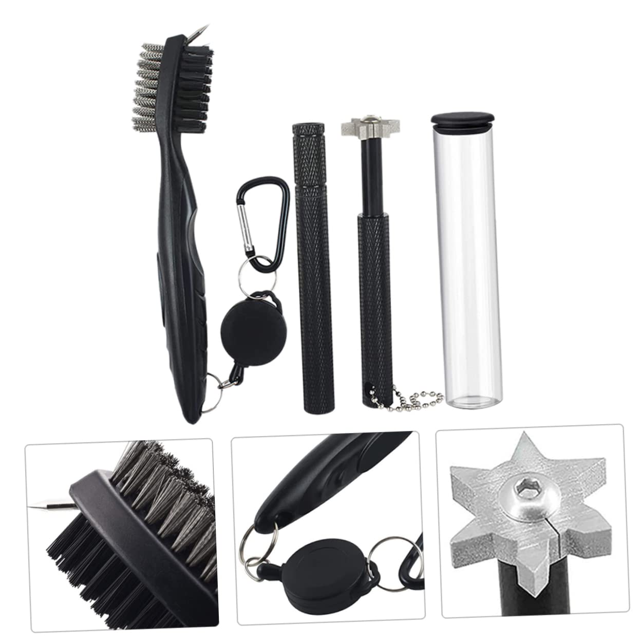 Toddmomy Golfclub Set Groove-Brush-Golf Golfausrüstung Golfschläger-Reinigungswerkzeug Schlägerrillen-Schärfwerkzeug Reinigungsmittel für den Golfsport Stahl