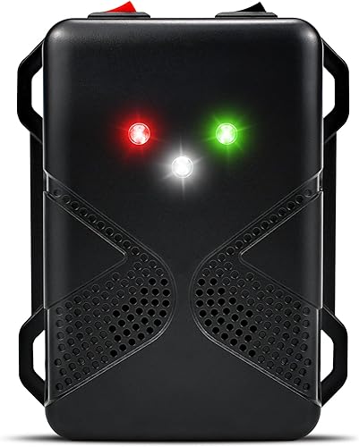 Miniatura 2 de Repelente de roedores para debajo del capó, funciona con pilas, ultrasónico y luz estroboscópica, disuasorio de ratones y ratas para motores de