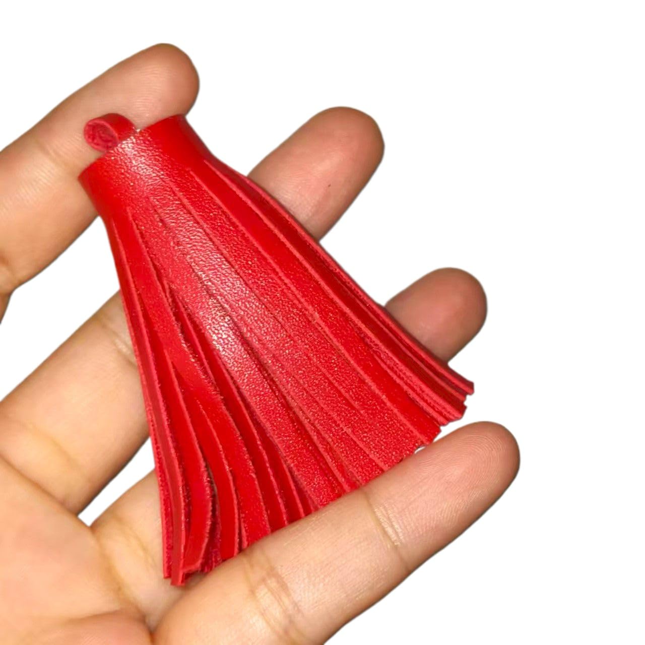 ROMDANTY 12pcs Short Leather Tassels, Leather Tassel Charms for Keychains, DIY Jewelry Making Accessories, Souvenir Craft Projects, Elegant Tassels for Bookmarks