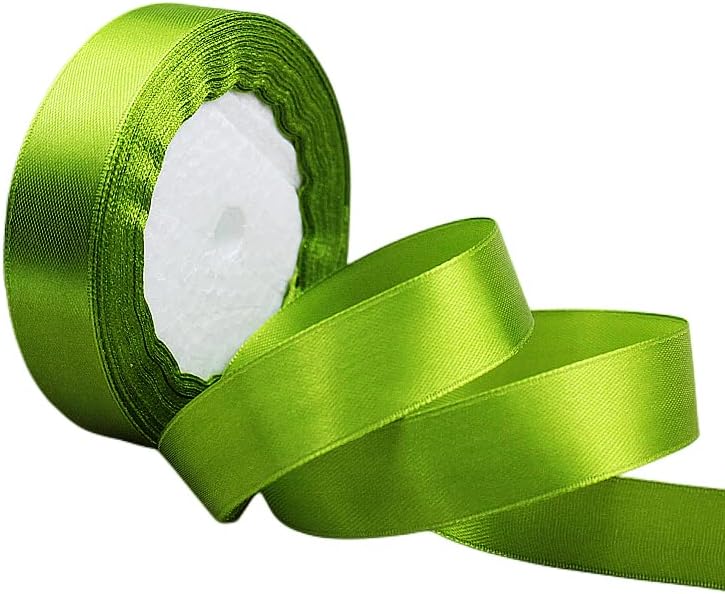 Cinta de satén verde militar para envolver regalos de 34 pulgadas, rollo continuo de cintas de 25 yardas, cinta de regalo de Navidad, cinta gruesa