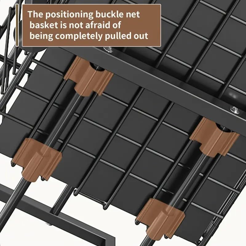 Organizer per Armadio da Cucina con Altezza Regolabile, 2 Livelli, Organizer da Cucina Estensibile, Scaffale da Cucina, Piano di Lavoro in Metallo Sotto-Lavello per Bagno, Cucina (1, Doppio