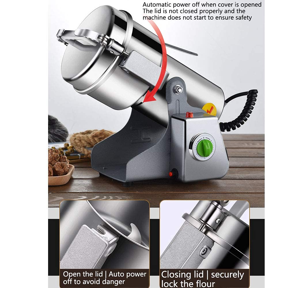 800G Macinino elettrico per cereali ad alta velocità Spezie Frantoio per cereali Swing Tipo Macinacaffè per chicchi di caffè Spezie Pepe Erbe Noci Regalo per mamma, moglie (Martensite) (Rafforzare) (M