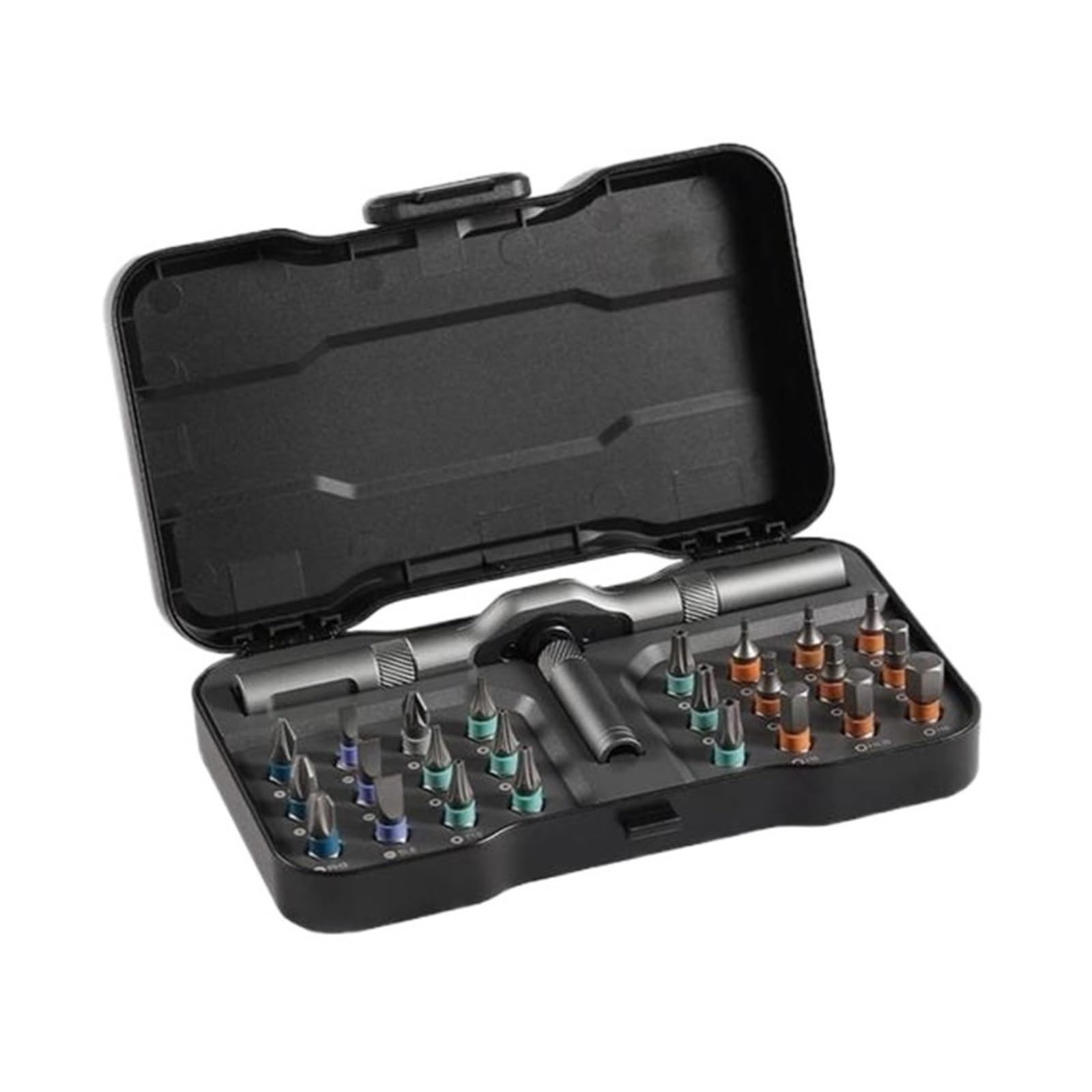 Eretyret One Color 24 In 1 Magnetic Screwdriver Set,Multifunctional Drill Bit,Household Repair Toolkit,Detachable T-Shaped Ratchet Easy To Carry
