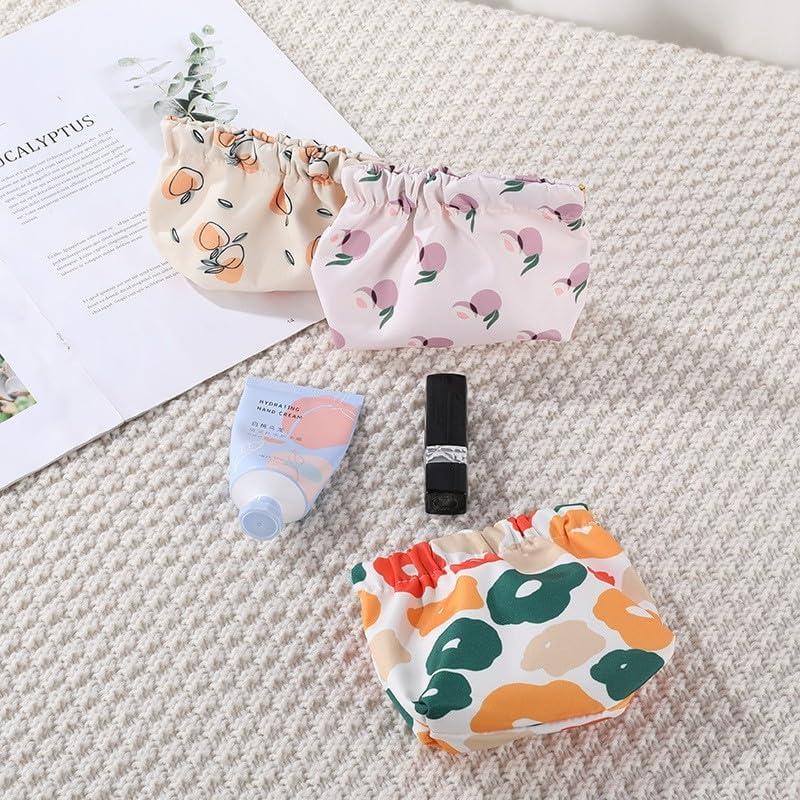 Miniatura 6 de Inletideas 5 bolsas pequeñas de maquillaje para bolso, bolsa de maquillaje floral impresa impermeable, bolsa organizadora de maquillaje de viaje