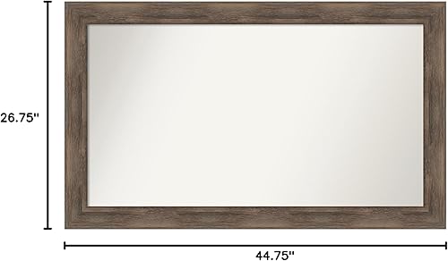 Miniatura 6 de Amanti Art Espejo personalizado, espejo de baño de madera dura, espejo de pared o espejo de tocador de baño sobre el fregadero (26.75 x 44.75