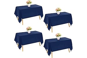 4-Pack Navy Blue Rectangle Polyester Tablecloths: Elevate Your Event Decor