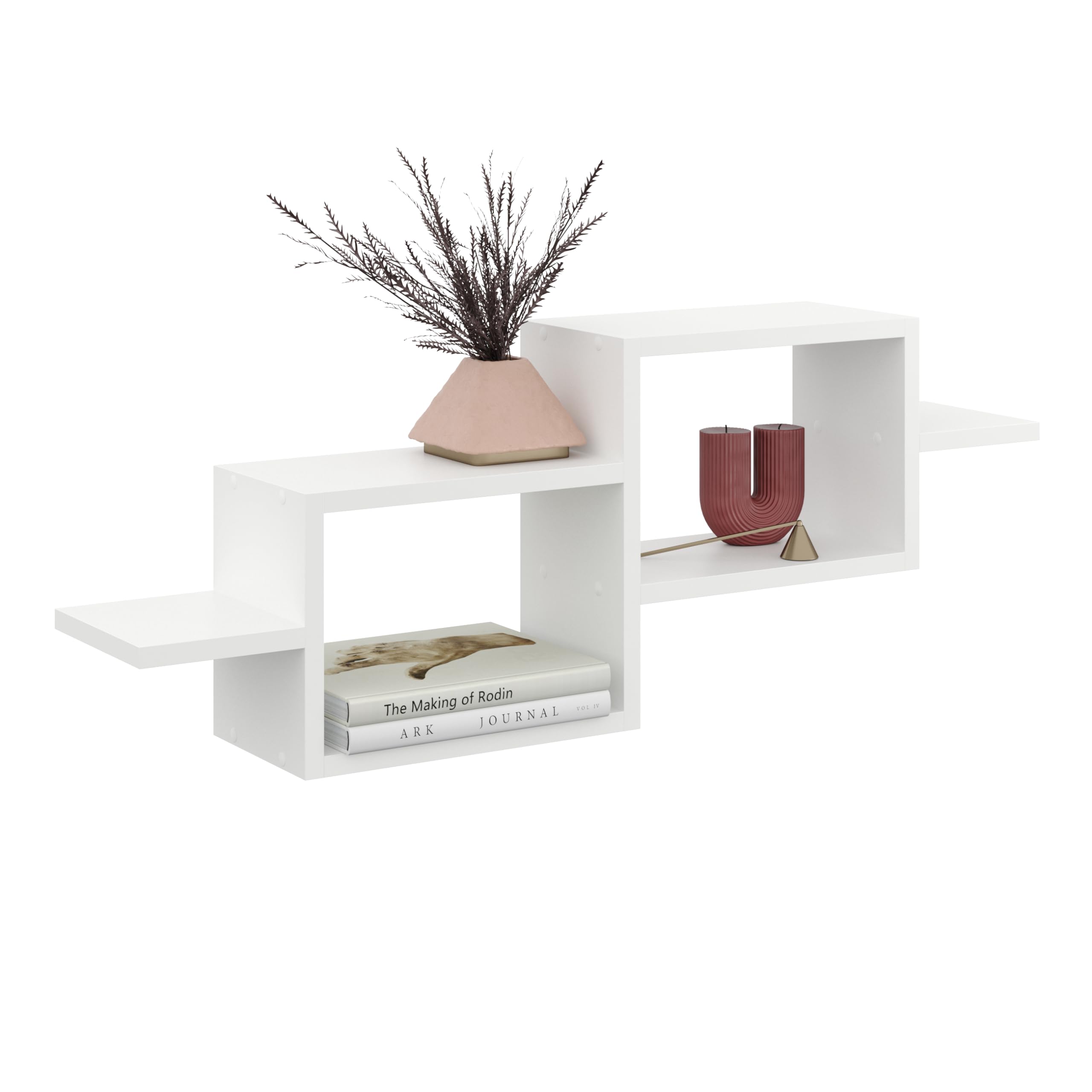 Mordern - Estantería de pared, 35 x 95 x 18 cm, diseño flotante, para salón, dormitorio, oficina y cocina (color blanco)