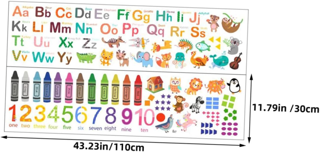 1Set Educational Alphabet and Number Wall Stickers Removable Decals for Rooms Nursery and Classrooms Learning Tool
