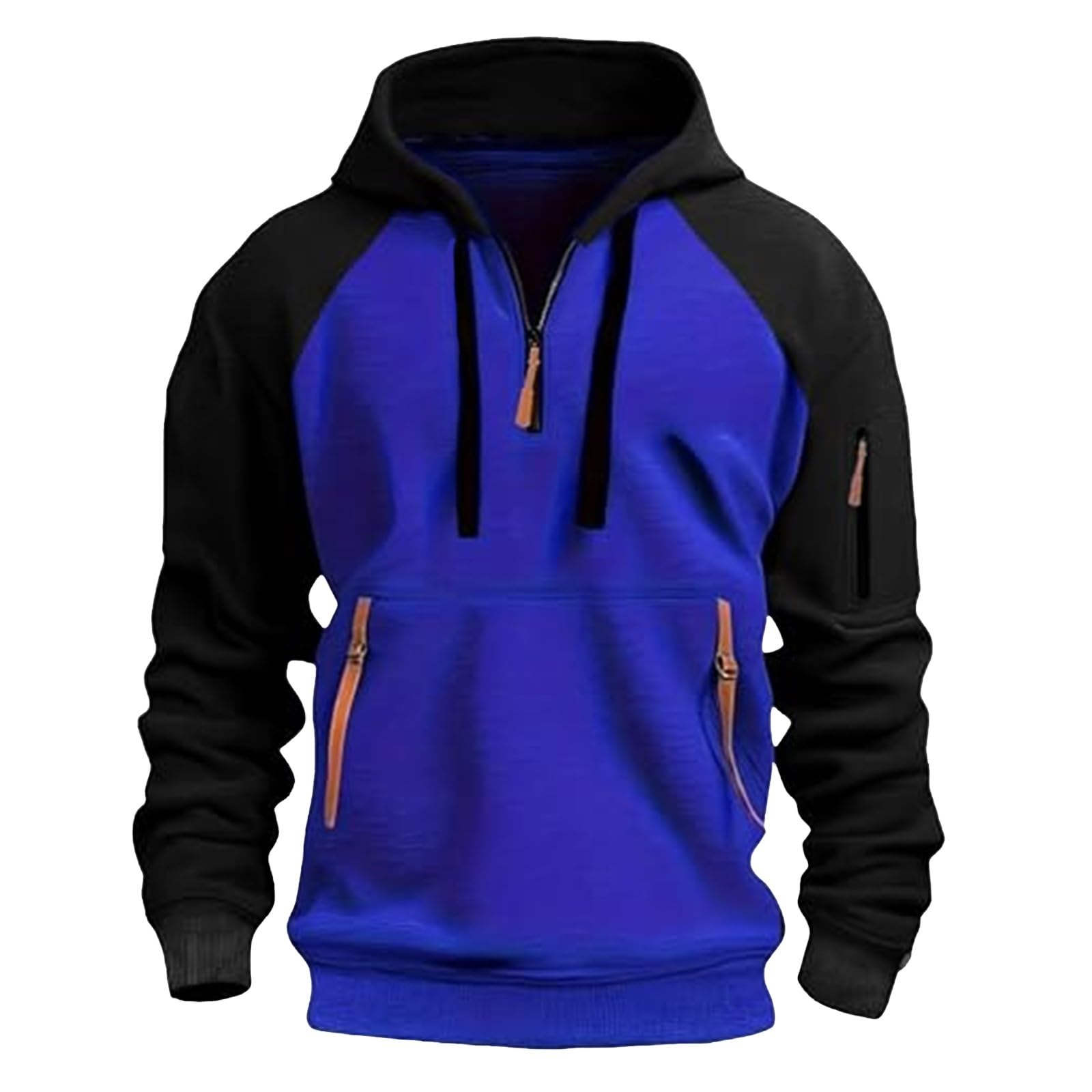 Men's Oversize Thick Hoodie Casual Sweatshirt Hip Hop Outdoor Hoodie Long Sleeve Pullover with Pockets 2025 Spring
