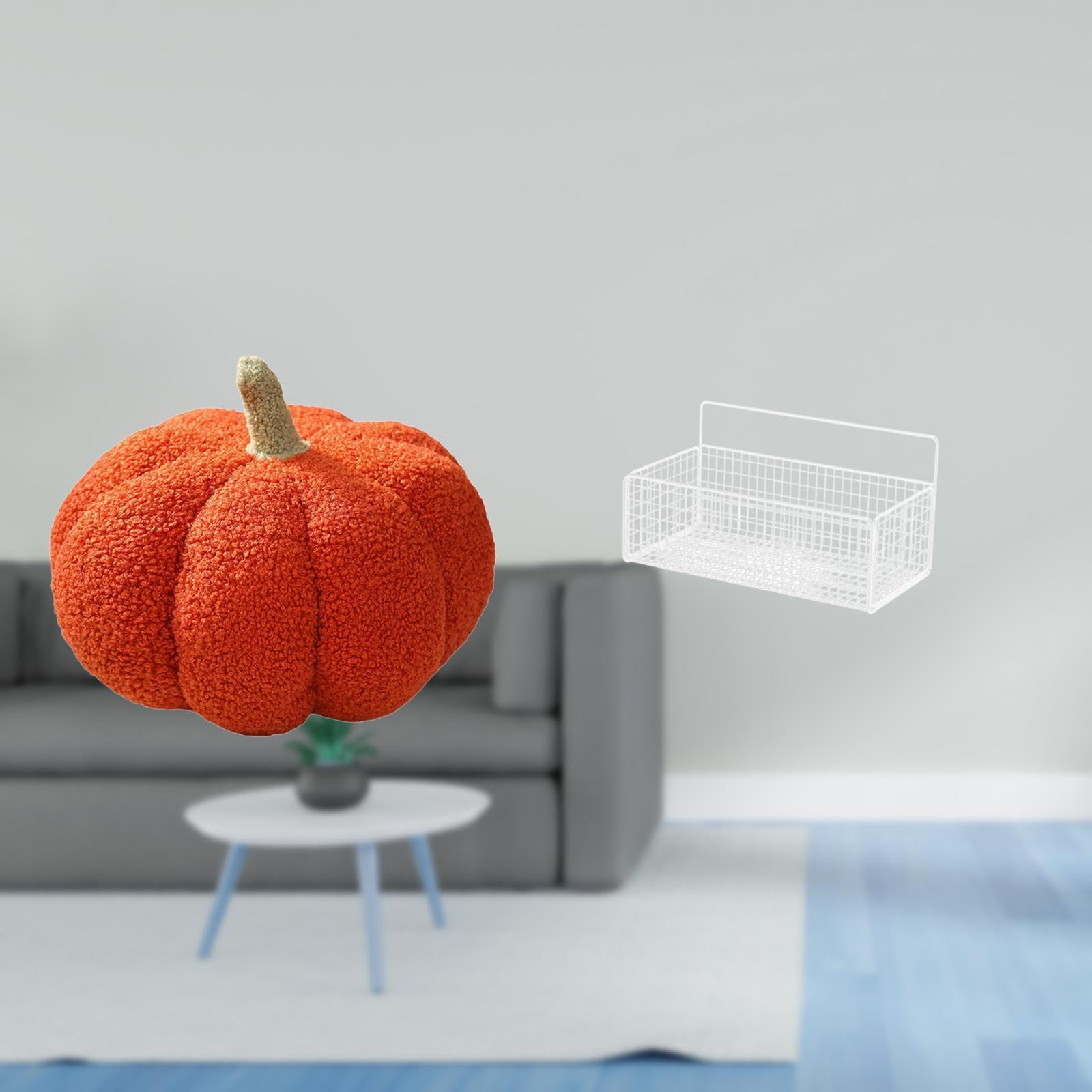 ARTISOUL® Halloween Pumpkin Pillows Plush Sofa Cushion Decorative Bedroom Decor with Floating Metal Wall Organizer Wire Storage Basket Shelves for Kitchen Bathroom Living Room | Home & Garden-image-49