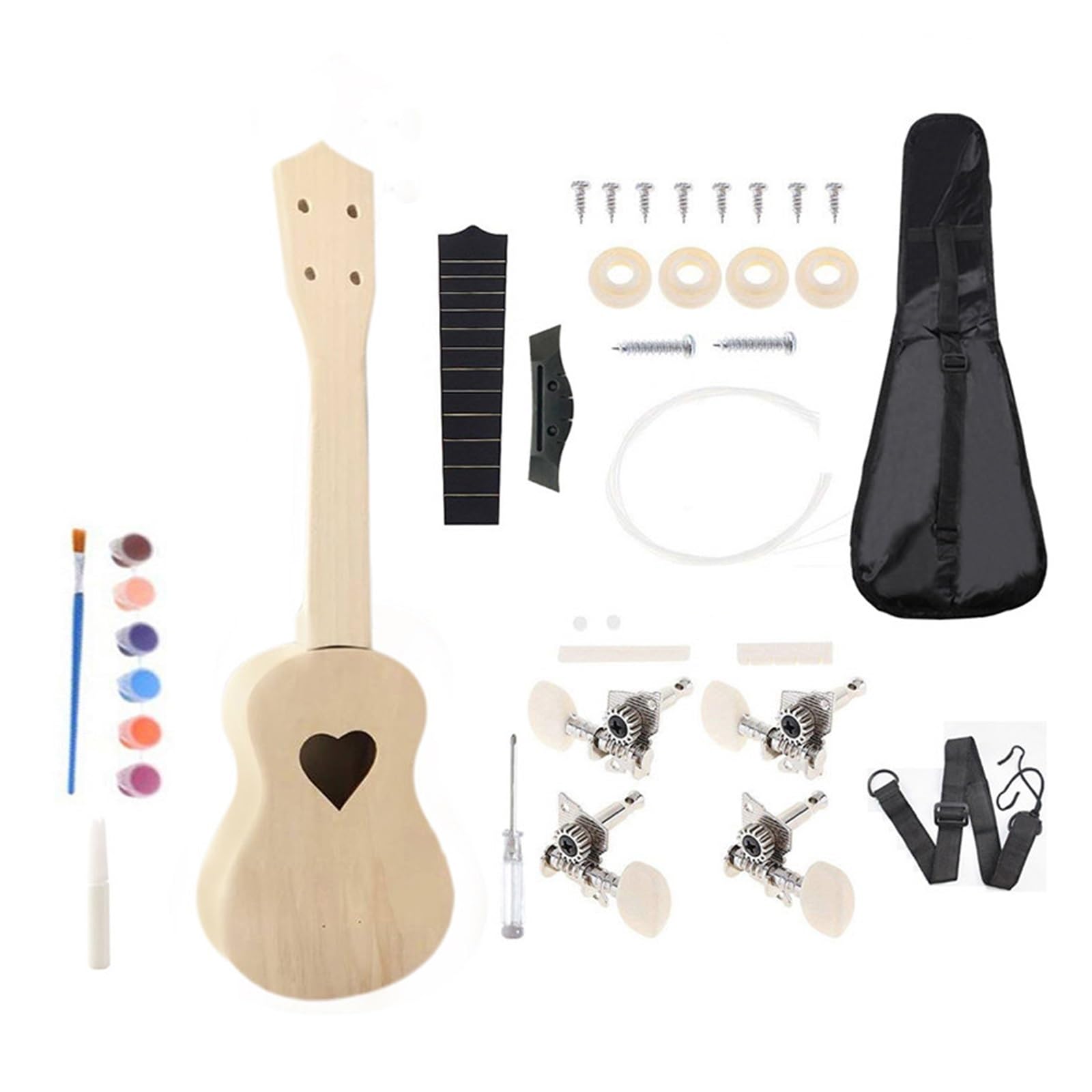 DIY Ukulele Ręcznie Zmontuj Małą Drewnianą Gitarę Ukulele Dla Dorosłych | Ukulele(Type 7)