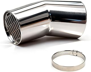 Pellet Stove Chimney Vent Horizontal Cap with Tapered end, Stainless Steel - Rust-Resistant, Durable, Laser-Welded, Includes Hose Clamps - 4 Inch Stove Pipe Kit