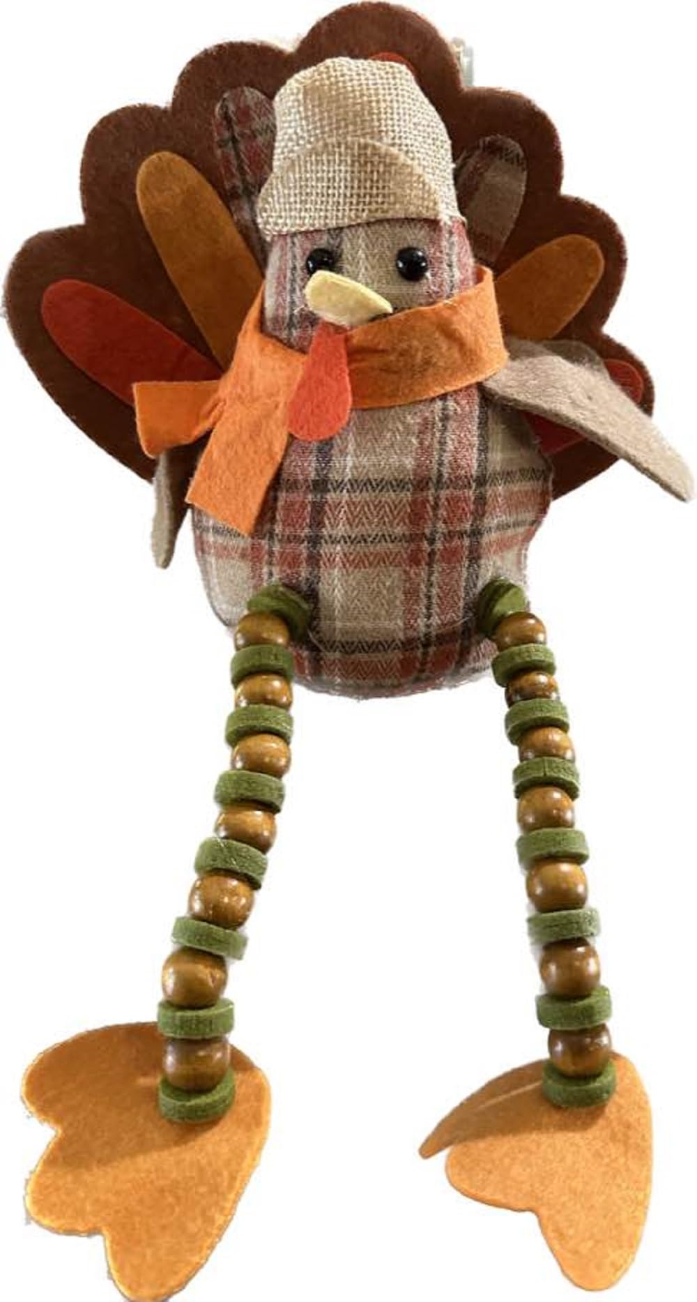Turkey Shelf Sitter Doll Fall Decor Thanksgiving Autumn Beads Woodland Table