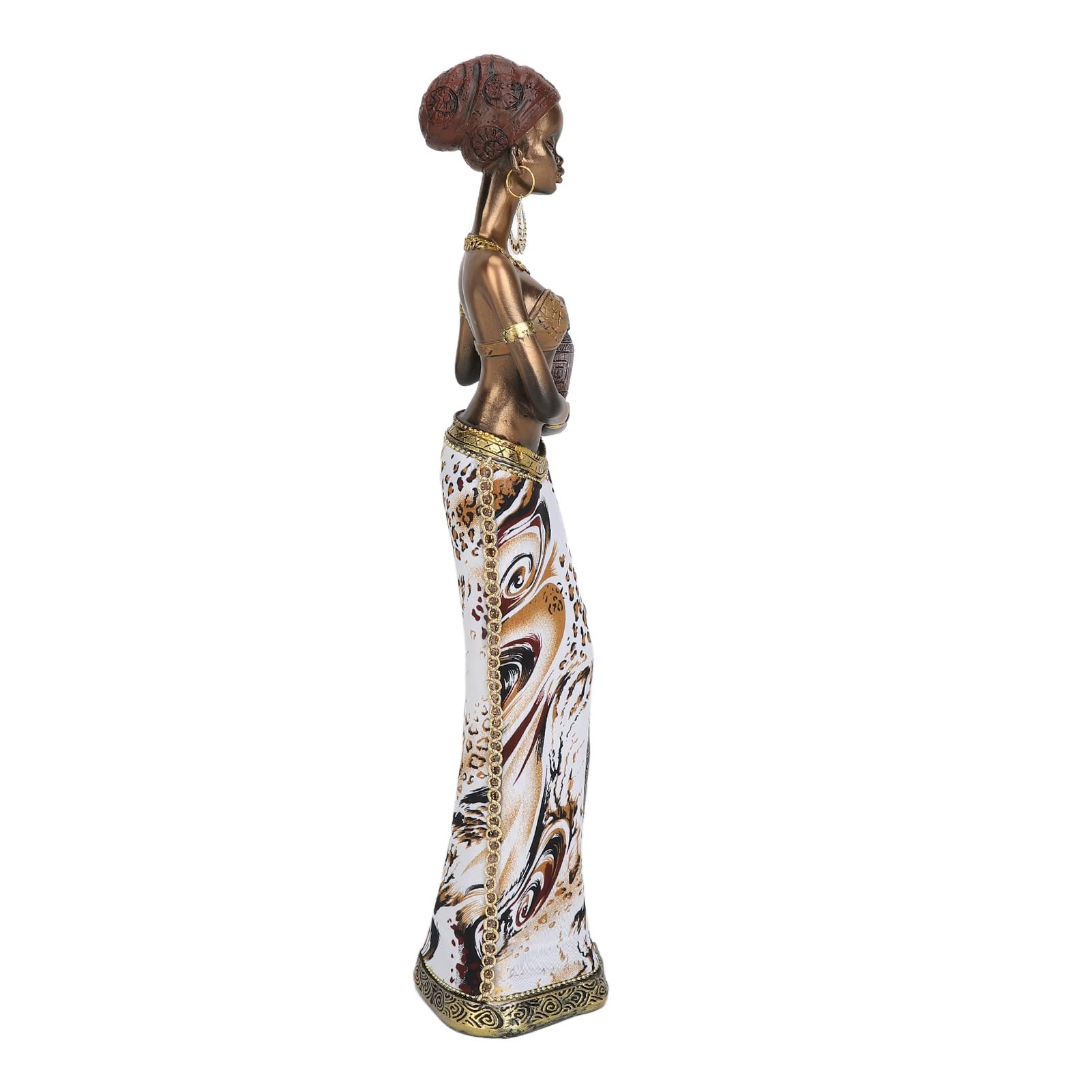 afrykańska kobieta statua ręcznie wykonana z żywicy plemienna figurka damy Vintage realistyczna tajemnicza afrykańska dama rzeźba na półkę na biurko (G04172A)