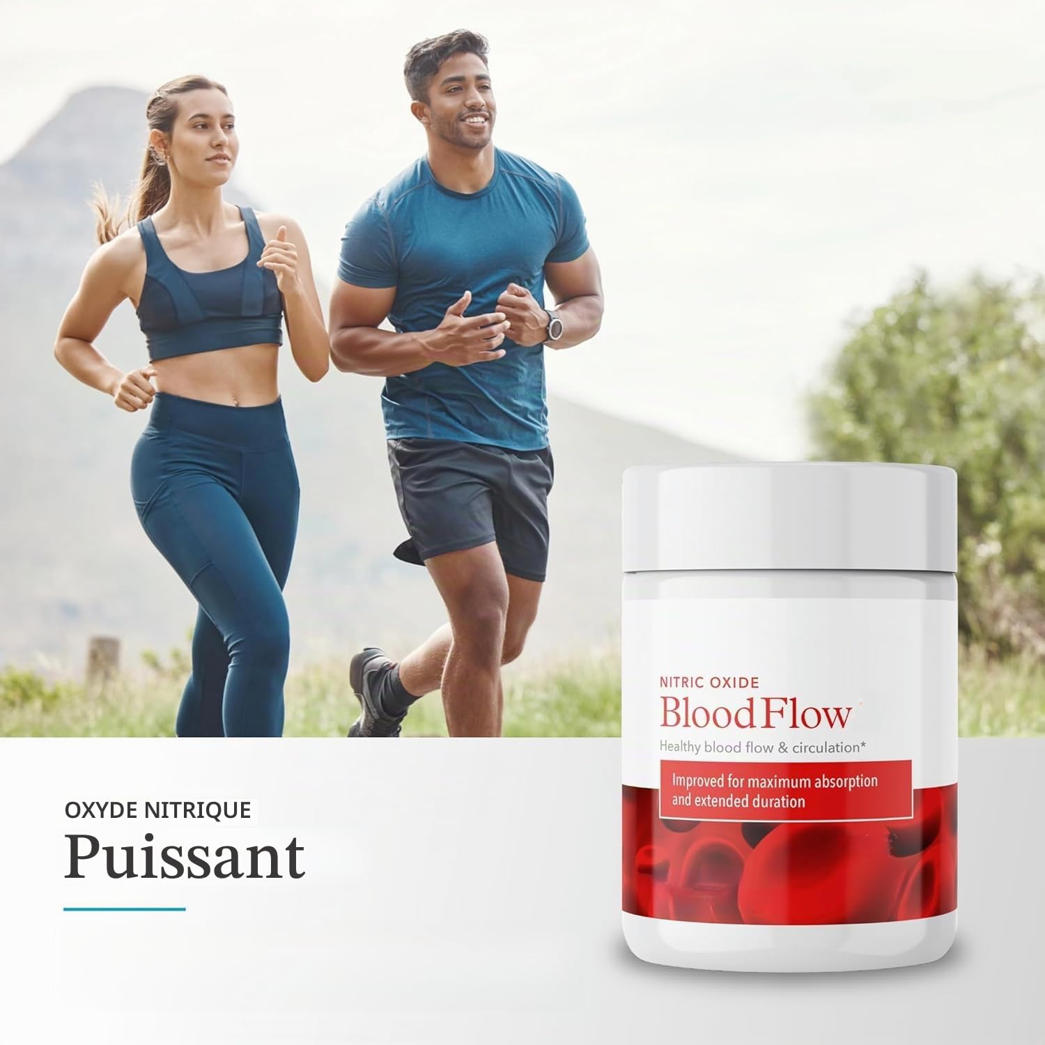 Blood Swiss - Oxyde nitrique avec nitrosigine - Circulation maximale et formule bien-être quotidien - Cycle et métabolisme - Végétalien, sans OGM
