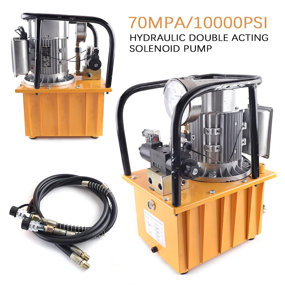 750W Electric Driven Hydraulic Pump Power Pack Solenoid Valve Double Acting 110V?for Punching/Bending/Jack Machine 7L Capacity