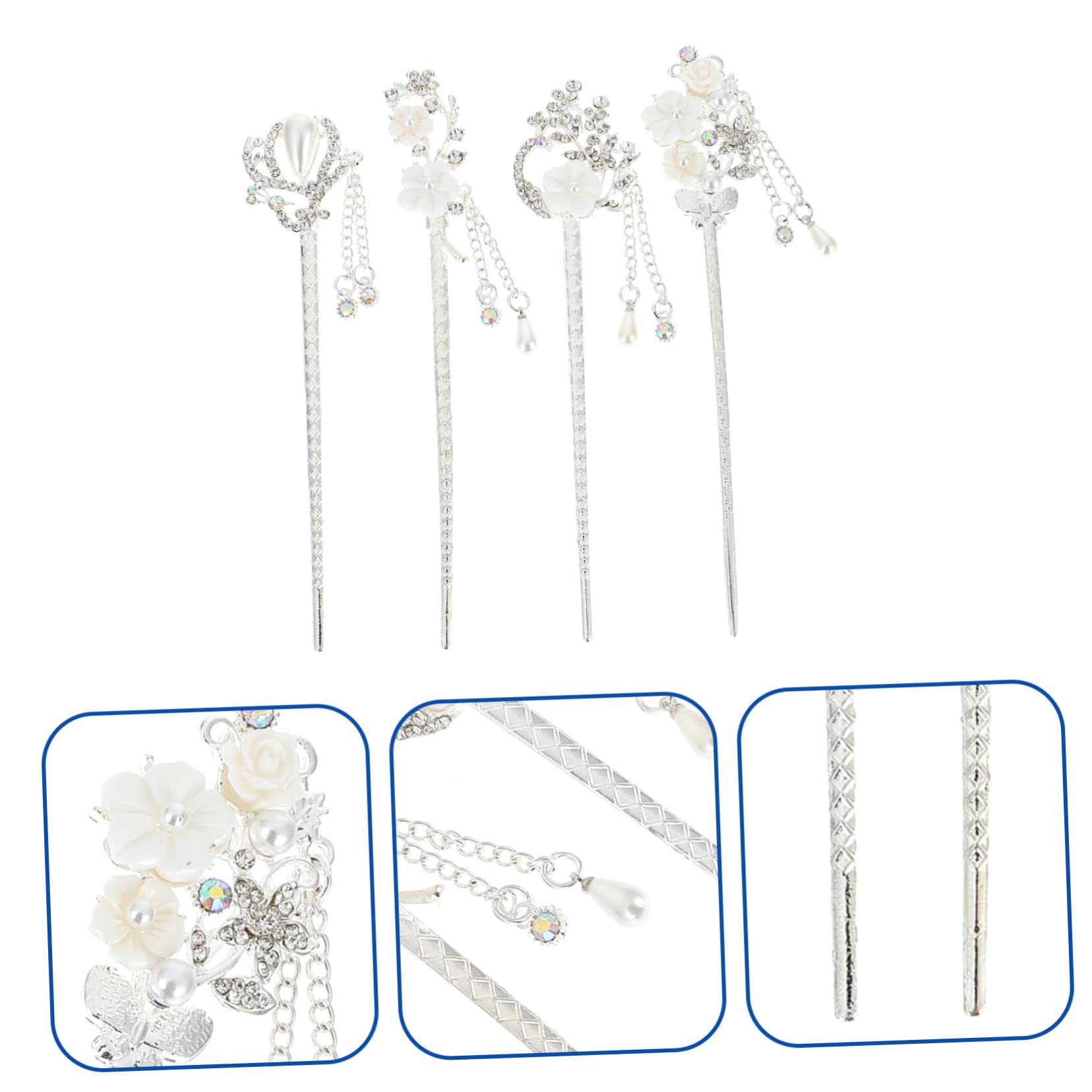 DOITOOL 12piezas Horquillas De Flores Retro Borlas Tocado Chino Accesorios Para Pelo De Estilo Clásico Para y Ocasiones Especiales