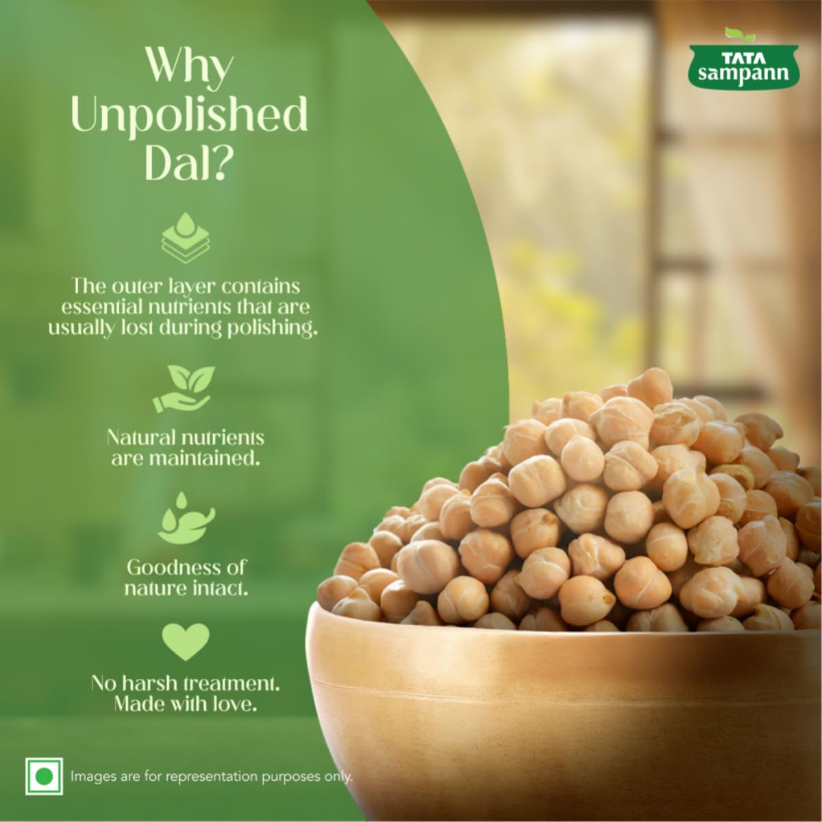 Tata Sampann Unpolished Kabuli Chana, 500 g, (Medium Size) - Image 3 thumbnail