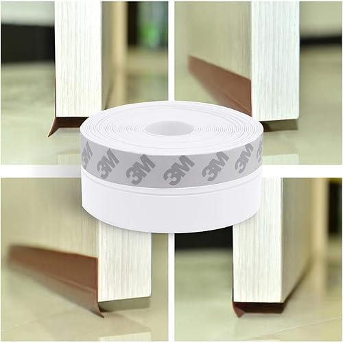 Miniatura 7 de TAROSE Weather Stripping, Silicone Door Seal Strip Door, Window, Transparent 16 Feet Long, White (Width 25mm)