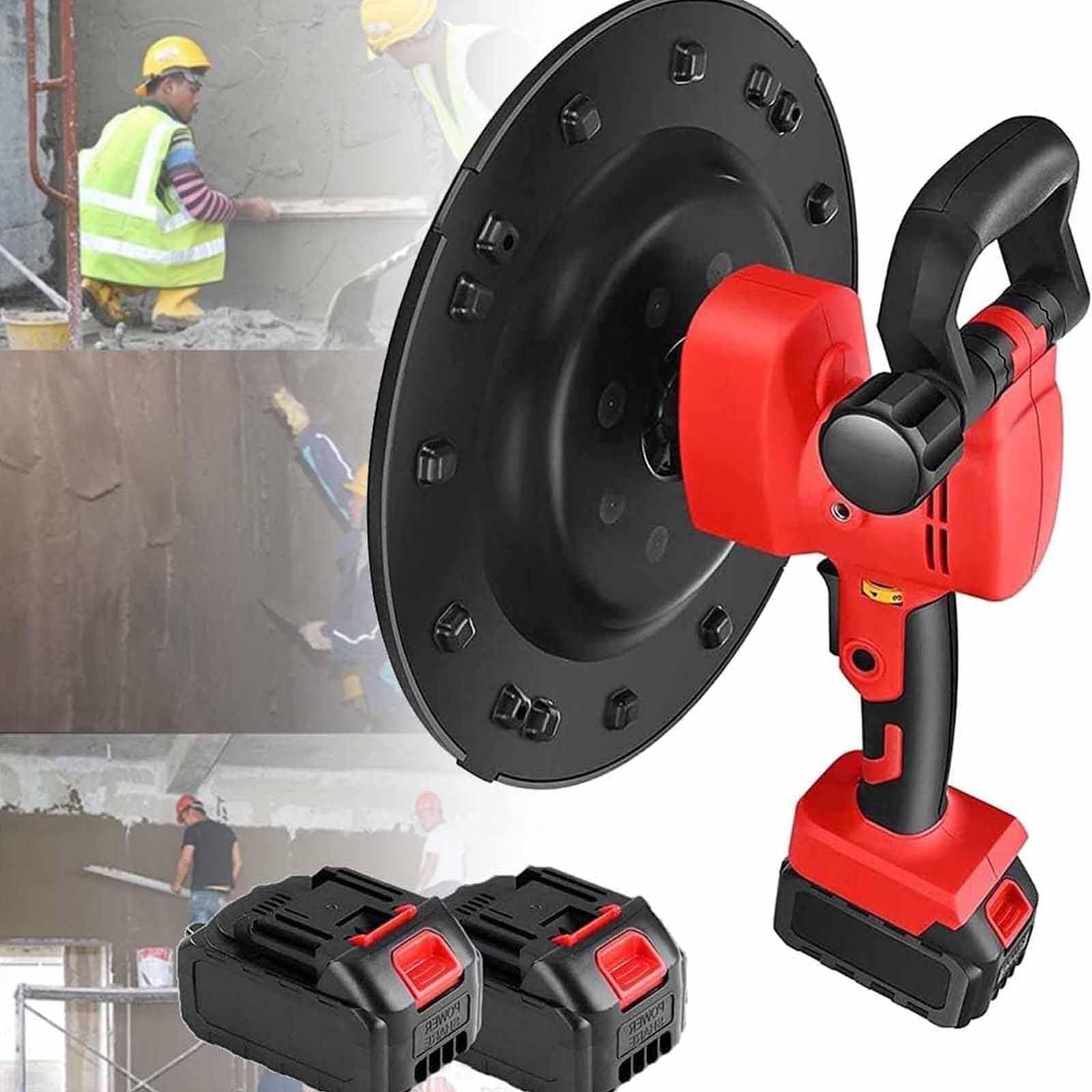PixCy 1680w High-Efficiency Cement Wall Surface Smoothing Machine Handheld Wiper Masons Plastering Bucket Trowel Tools with Brushless Lithium Battery,2batteries