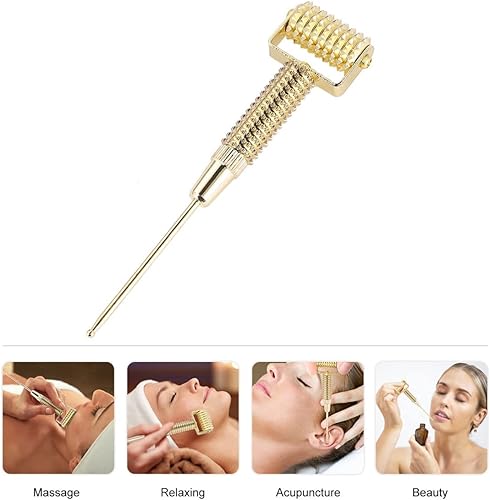 Miniatura 6 de Palo de rodillo Aguja de cobre Oído Detección Masajeador Primavera Acupuntura Flexible Acupuntura Masaje de oro Er Pen Probe