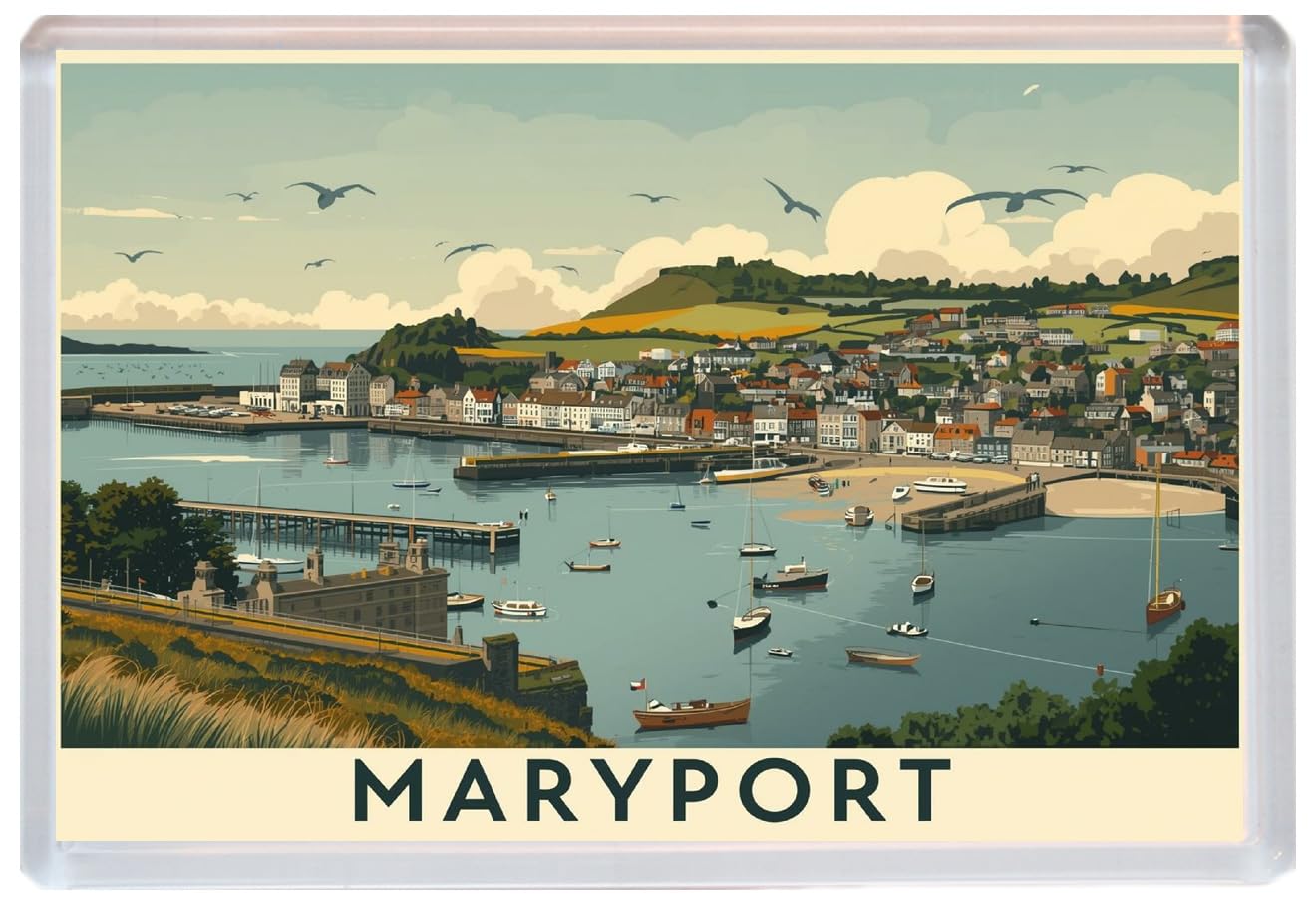 Baked Bean Store Multicolor Maryport - Cumbria - Jumbo Artistic Fridge Magnet 96 X 67Mm Bbsfhm3472