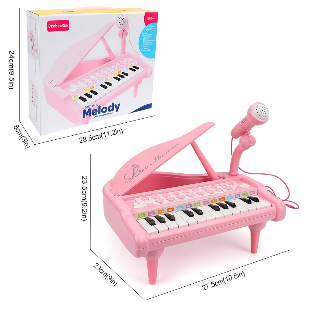 Aomola Piano Keyboard Toy for Kids,3 4 5 Year Old Girls Birthday Gift ,24 Keys Multifunctional Piano Toy for Toddlers
