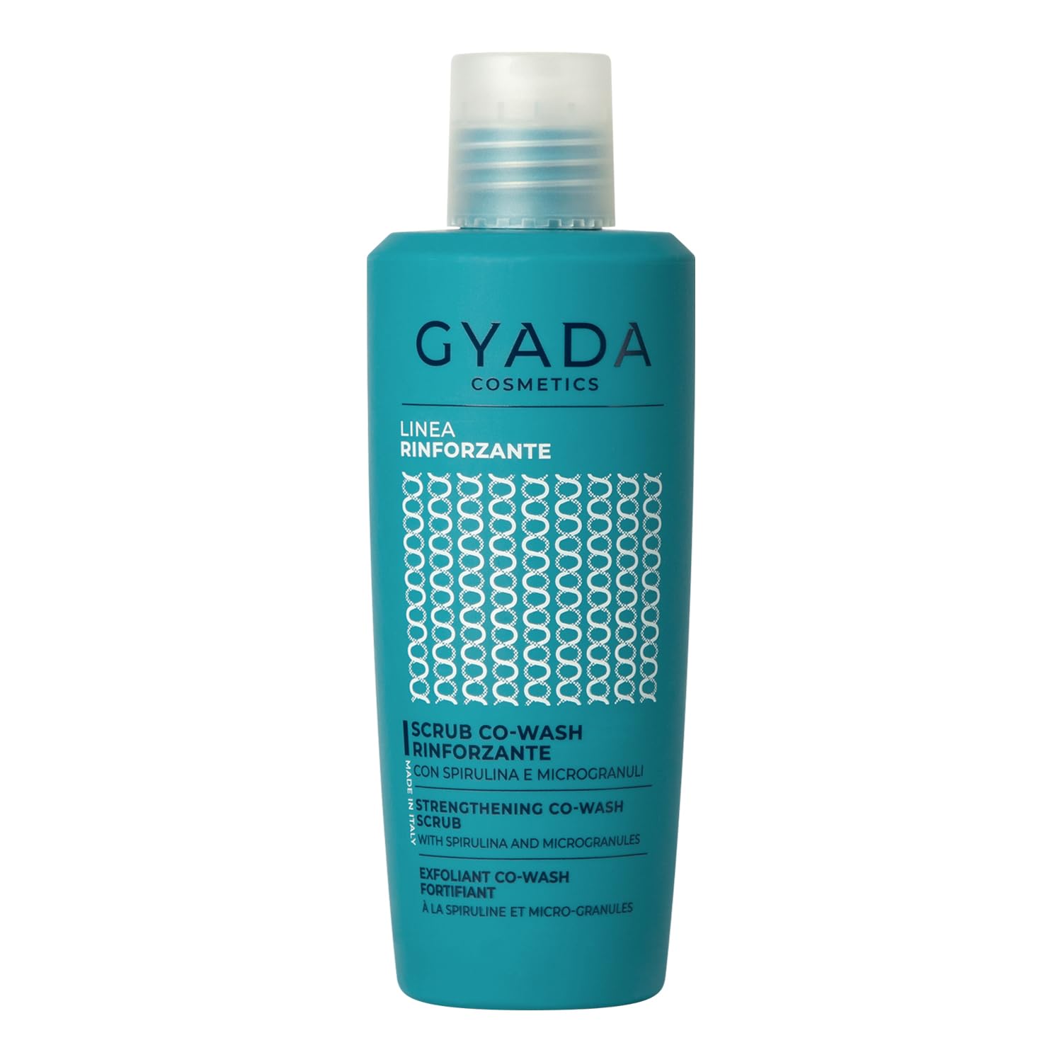 Gyada Cosmetics, Scrub CoWash Rinforzante con Spirulina, Detergente ed Esfoliante, con Microgranuli Vegetali di Nocciole e Mandorle, per Lavaggi Frequenti e Delicati, con Avena e Ginseng, 200 ml