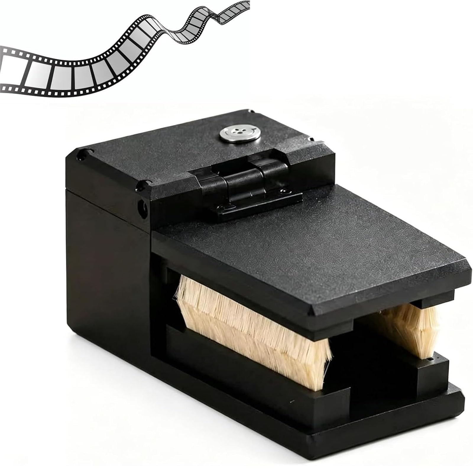 Removedor de Polvo de Película Eléctrico con Cepillo de Lana Doble | Limpiador de Película de Cuarto Oscuro para Películas 135/120, Velocidad Ajustable, Emisor de Plasma Incorporado