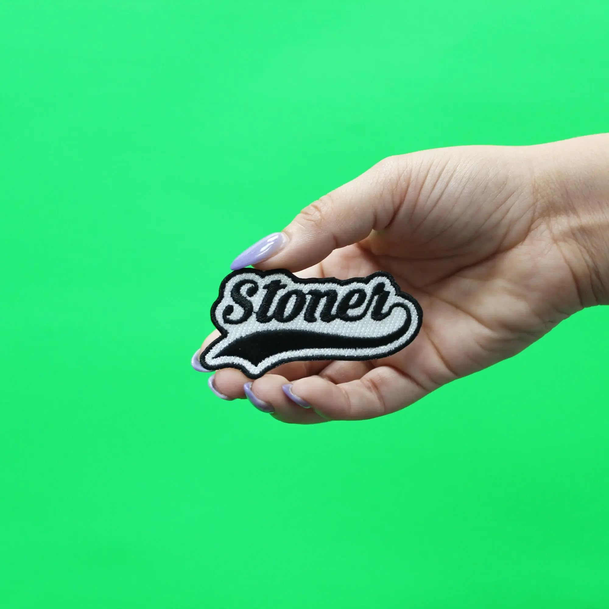 Stoner Script Patch Weed Lover Embroidered Iron On