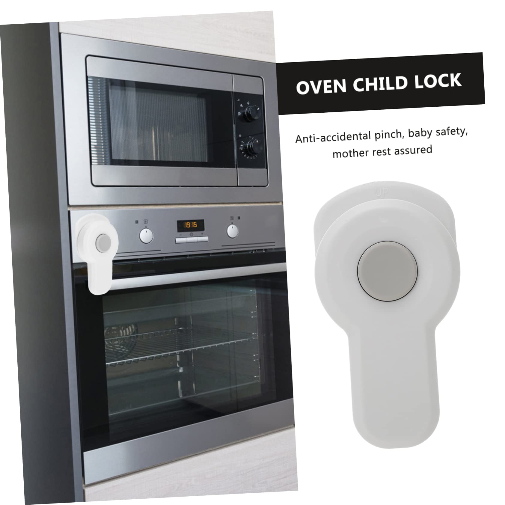 ULDIGI Door Lock Child Proof Boys and Girls Safety Oven Lock Easy to Install White 2 Pack