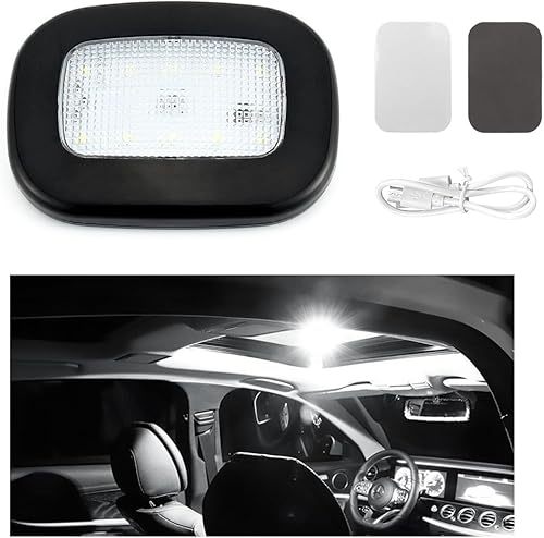 Luces de techo para interior del automóvil, lámpara magnética recargable USB inalámbrica, cubierta de luz LED de lectura de mapas automáticos para