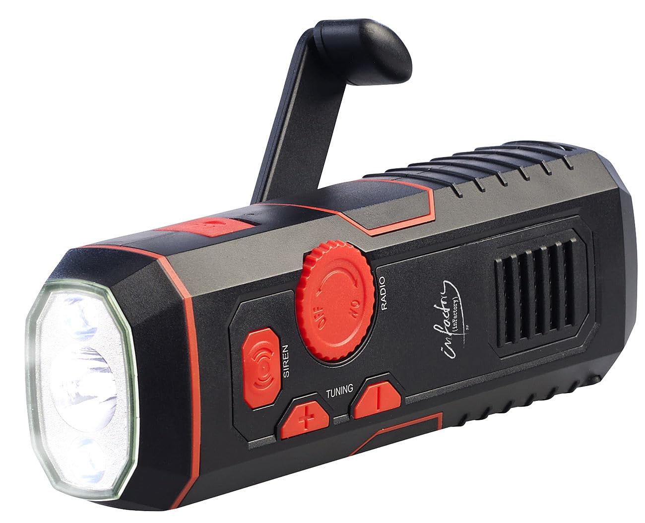 Radio FM DOR-320 avec dynamo et lampe de poche LED [infactory]