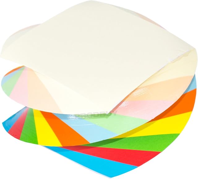 Spiral Rainbow Non-Sticky Note Cube 500 Square Paper Memo Notes 3.2" x 3.2" Pad