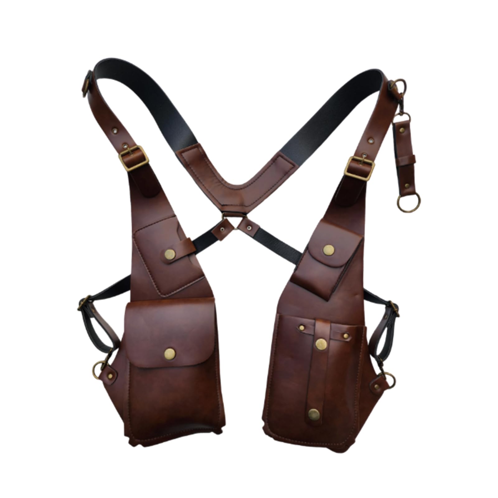 Maxtonser （1 Pack Leather Shoulder Hidden Underarm Strap Wallet Adjustable Accessories with Double Bag