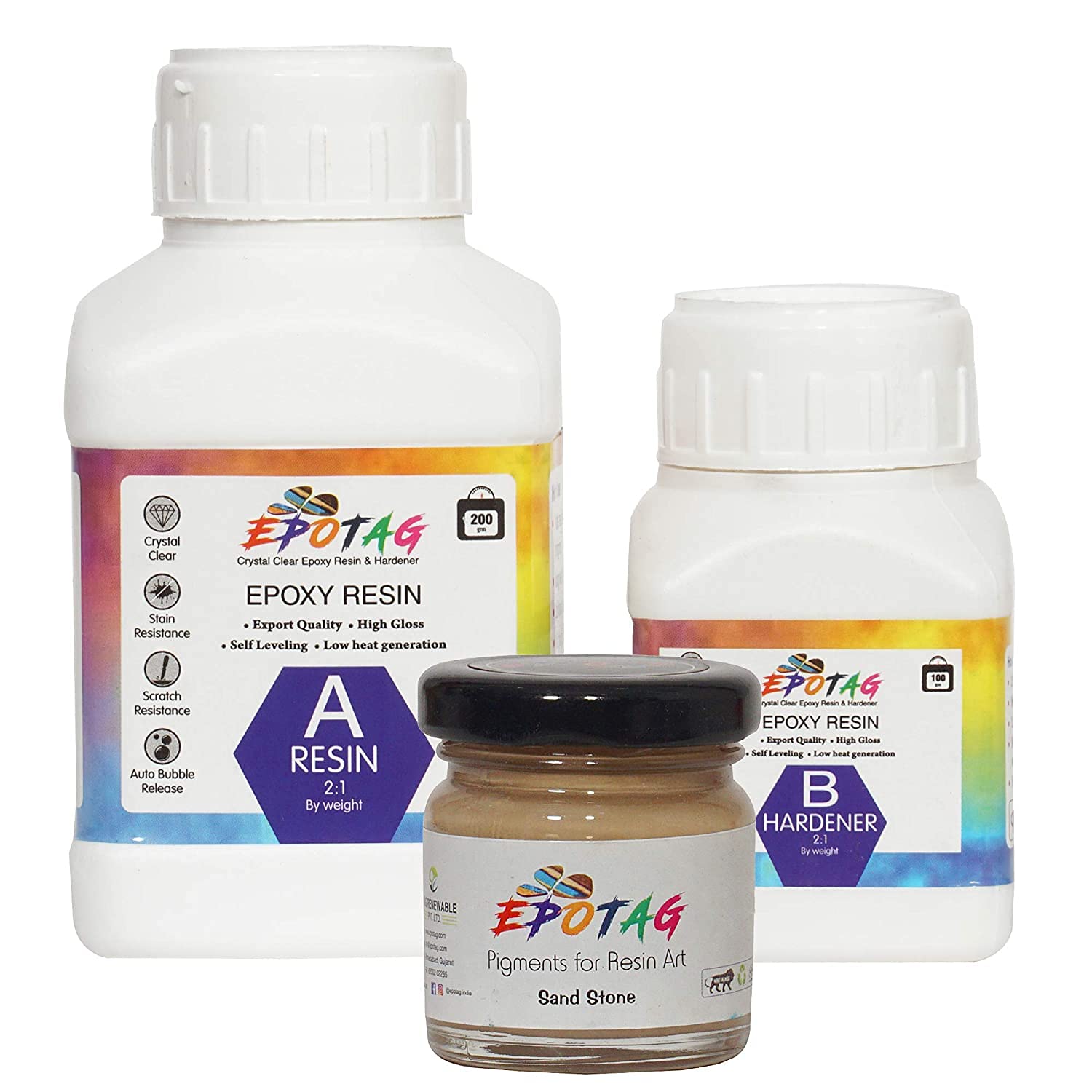 Epotag Epoxy Resin & Hardener Kit with Sandstone Pigment