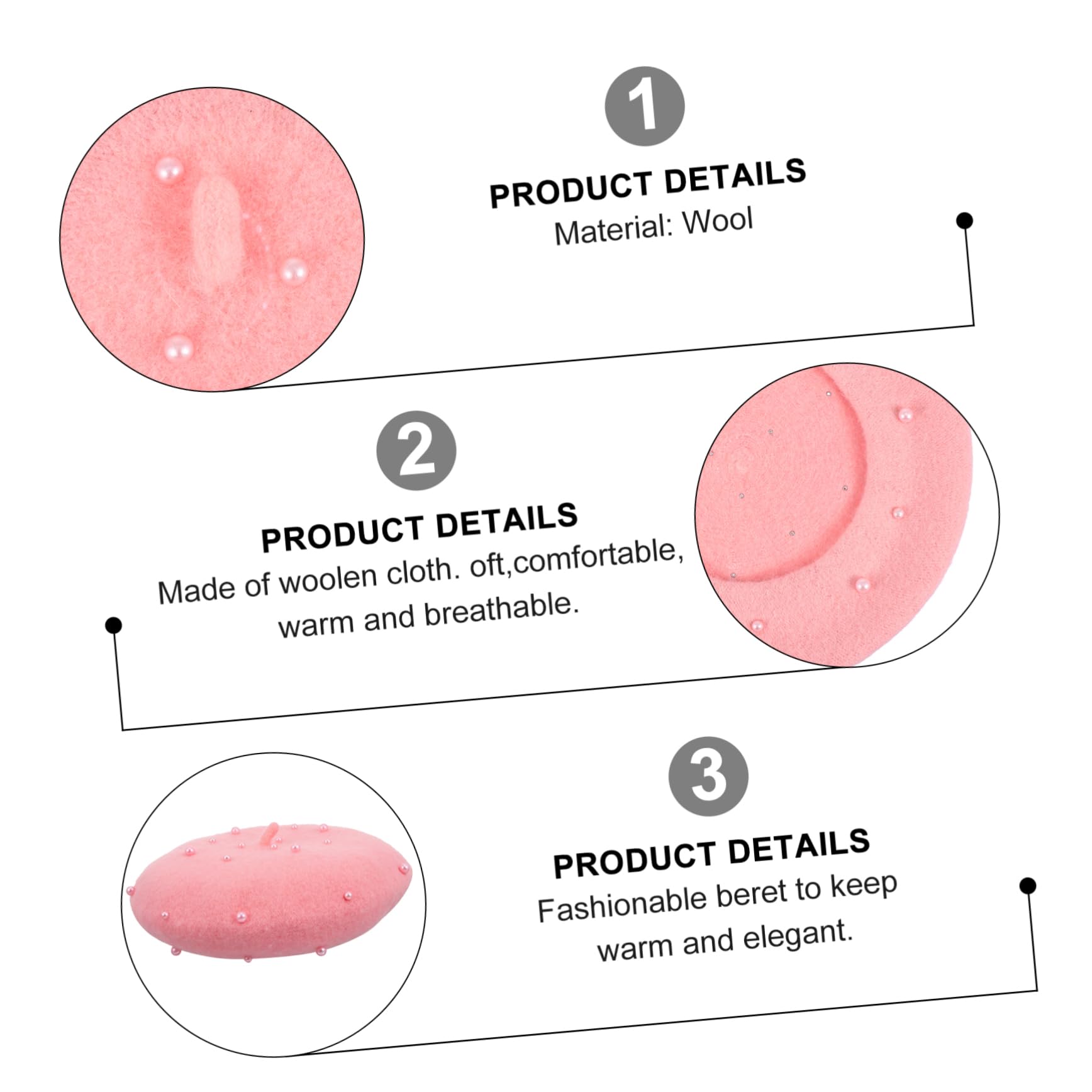 VANZACK Girl Beret Hat Boys and Girls Casual Hat Stylish Beret Cap for Outdoor Beach Vacation Pink