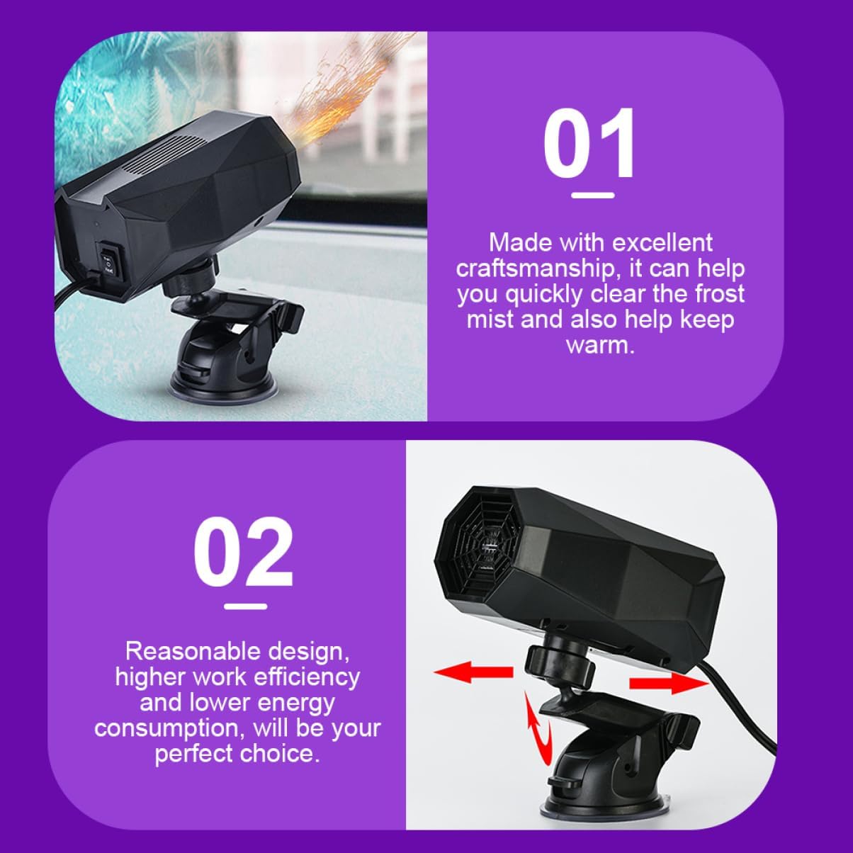 PRETYZOOM 1pc Portable Vehicle Heater Easy Install Windshield Defogger for Cars Auto Heater Rapid Heating Safe Efficient Defogging Tool