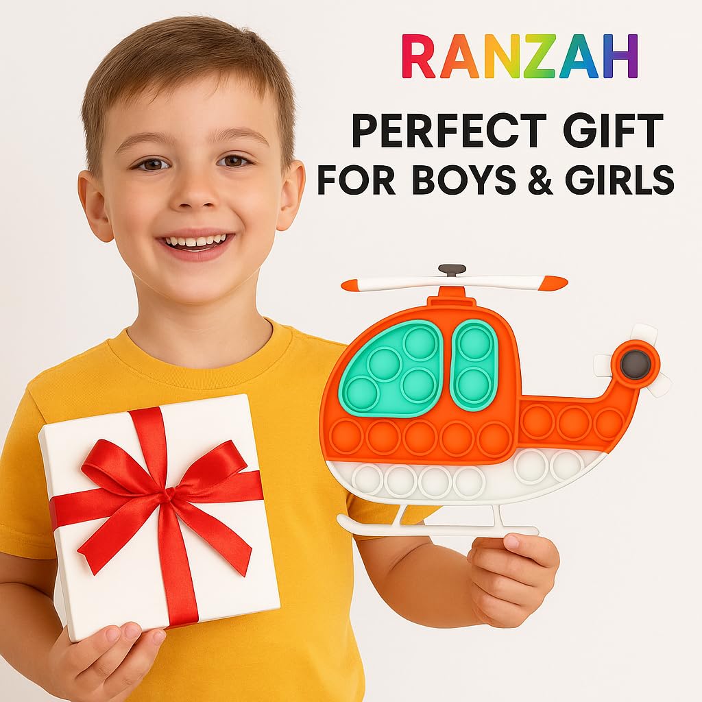 Ranzah Helicopter Pop It Fidget Toy for Kids & Adults Stress Relief Silicone Sensory Squeeze Toy, Travel Friendly, Washable - Image 4