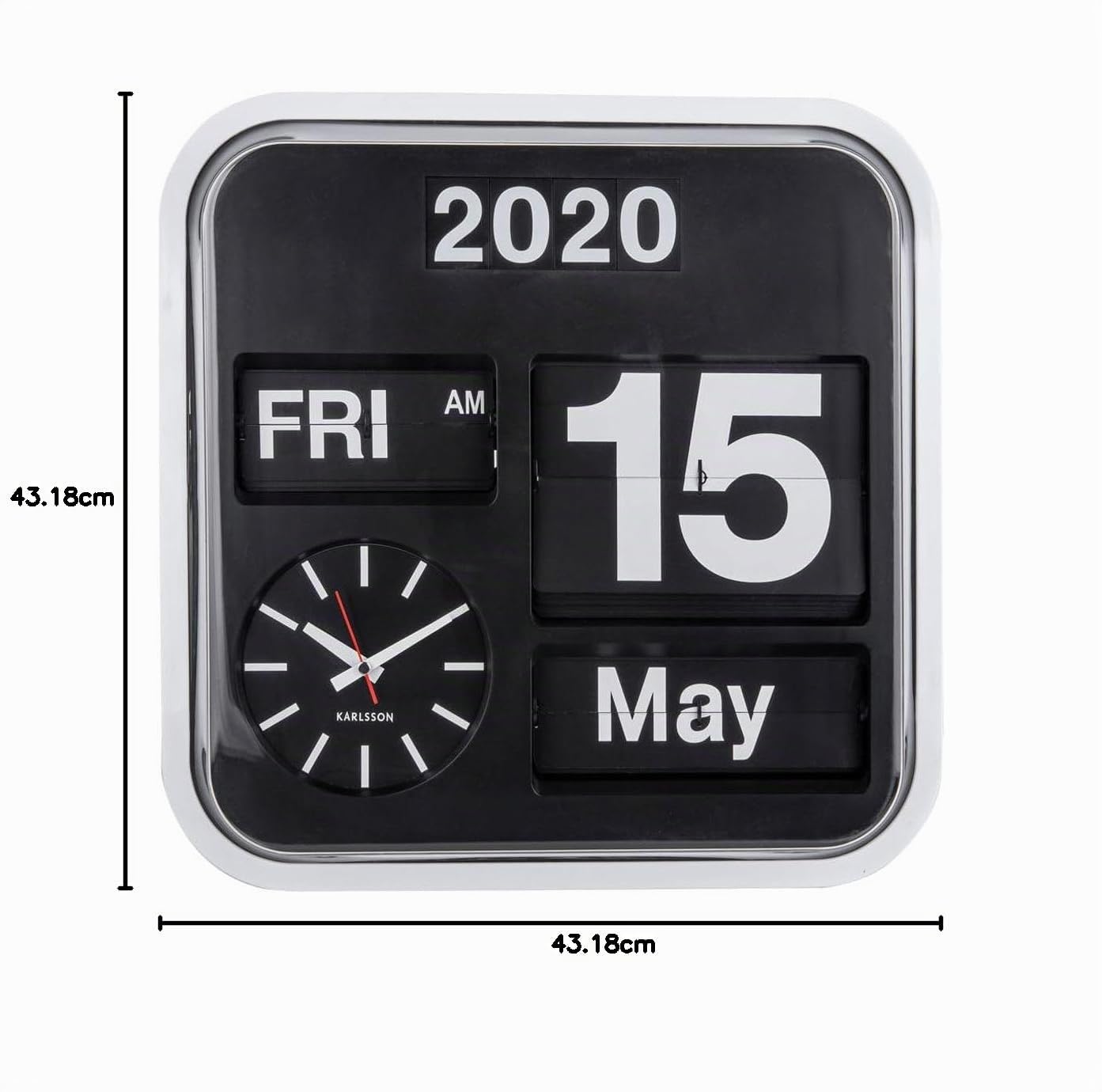 Karlsson KA4203 Kalenderuhr Big Flip weiß | Orologio Wall Clock Big Flip KA4203 White KarlssonIl Karlsson Big Flip KA4203 è un vero classico tra gli orologi da parete: