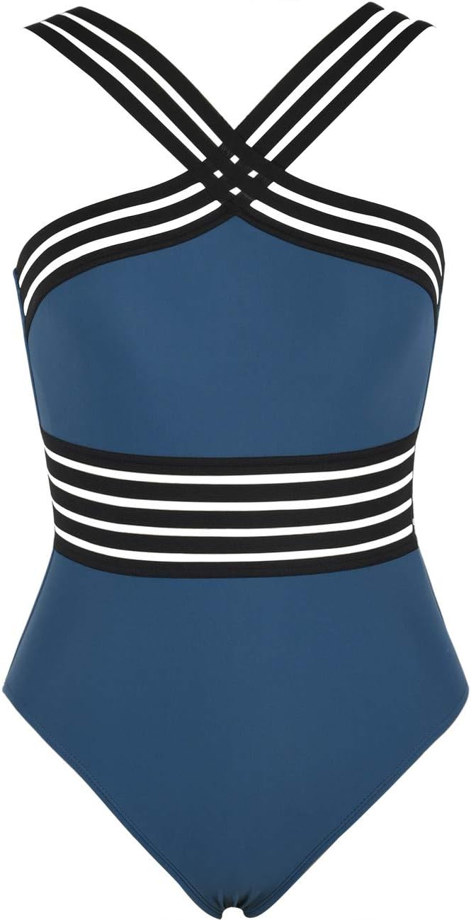 Hilor Women's Tummy Control Swimsuits Slimming One Piece Bathing Suits Front Crossover Swimwear - Image 8