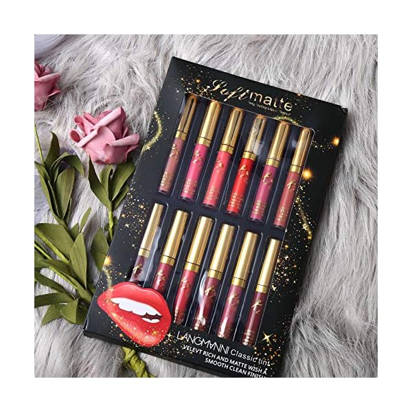 UCANBE 12Pcs/Set Velvet Matte Liquid Lipstick Makeup Classic Waterproof Long Lasting Smooth Soft Reach Colors Full Lips Gloss For Women Gift