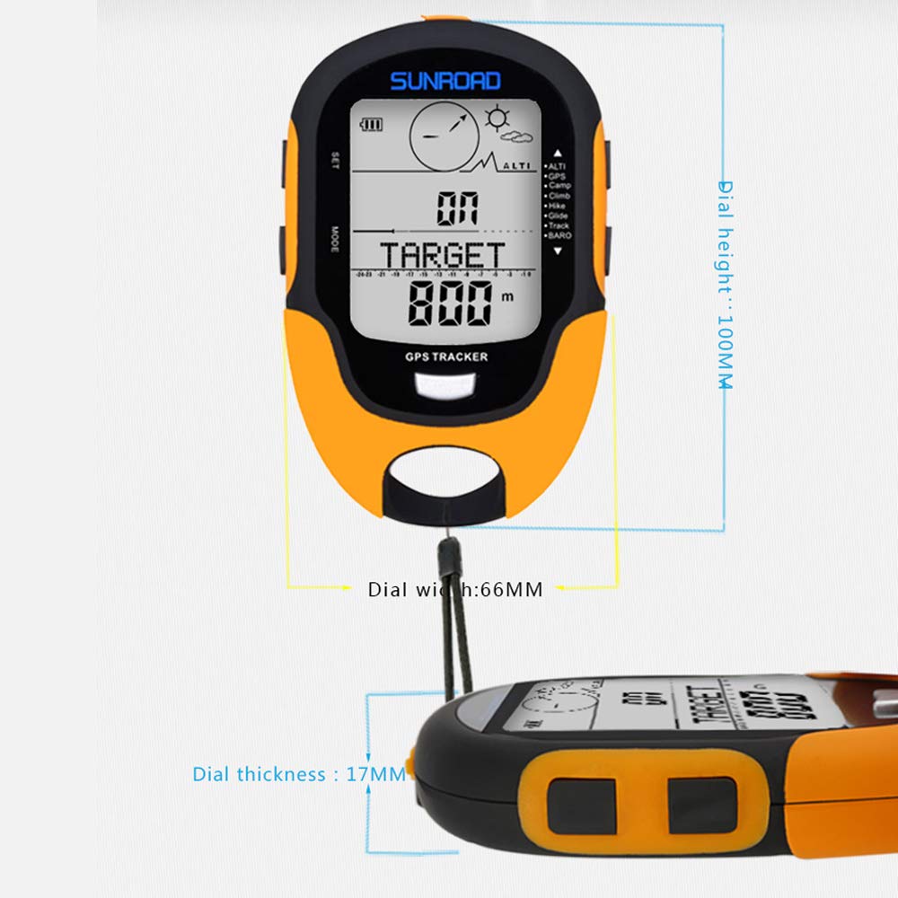 Altímetro digital, multifunción, LCD, digital, GPS, altímetro, barómetro, brújula, portátil, camping, senderismo, escalada, altímetro con linterna LED