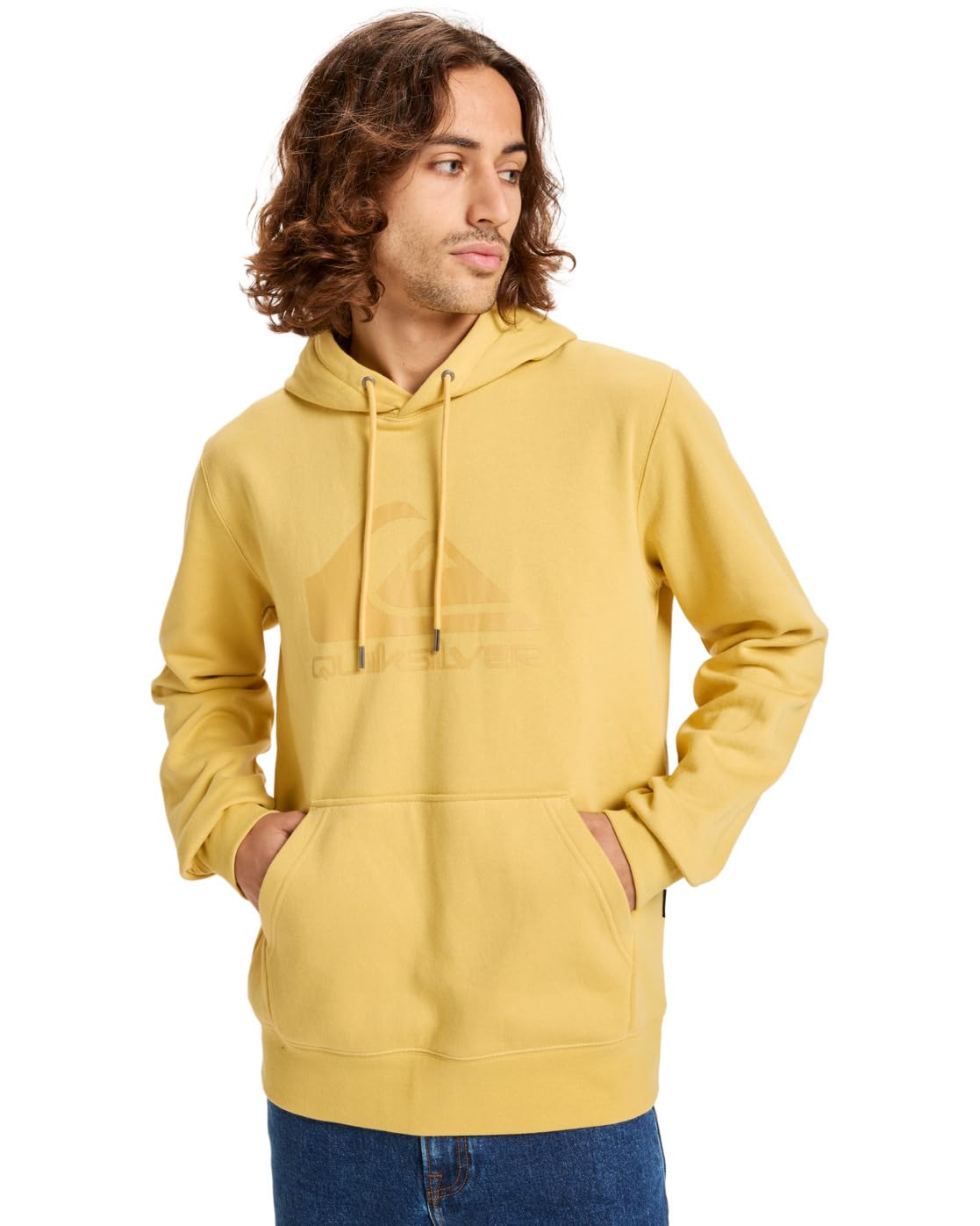 Quiksilver Pullover Hoodie COMP LOGO HOODIE Men's Yellow XL