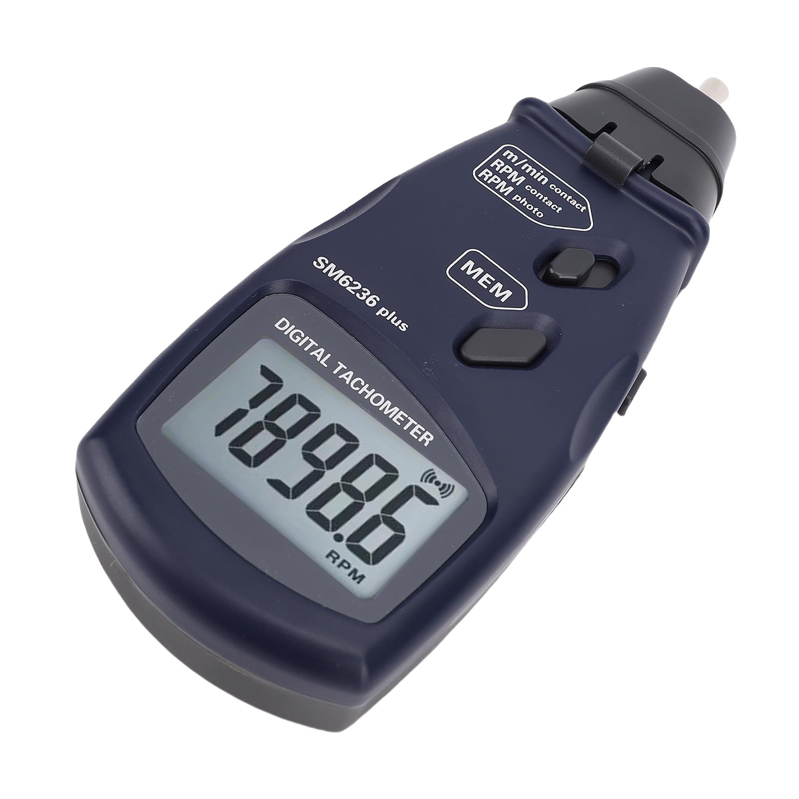 Tacómetro Digital de Mano 2 en 1 Medidor de RPM, Medidor de Rotación del Tacómetro Fotográfico Láser Precisión Pantalla LCD Grande Velocímetro para Motores Ventiladores Automotriz Industrial