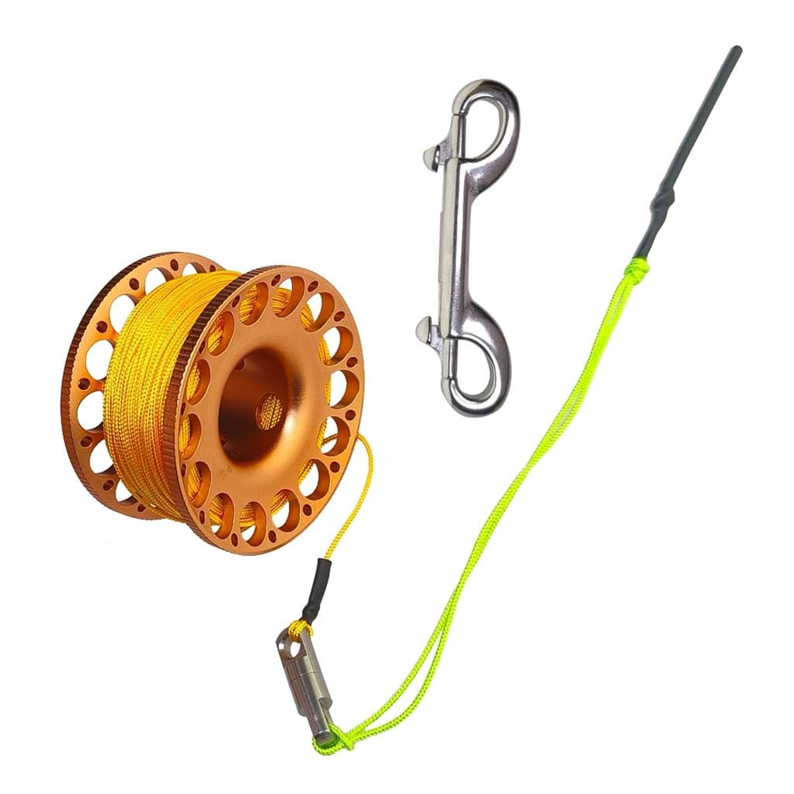 Dive Finger Reel, Finger Spool Aluminum Multicolor 30m/100ft Bolt Snap Cave Wreck Drift(Orange)